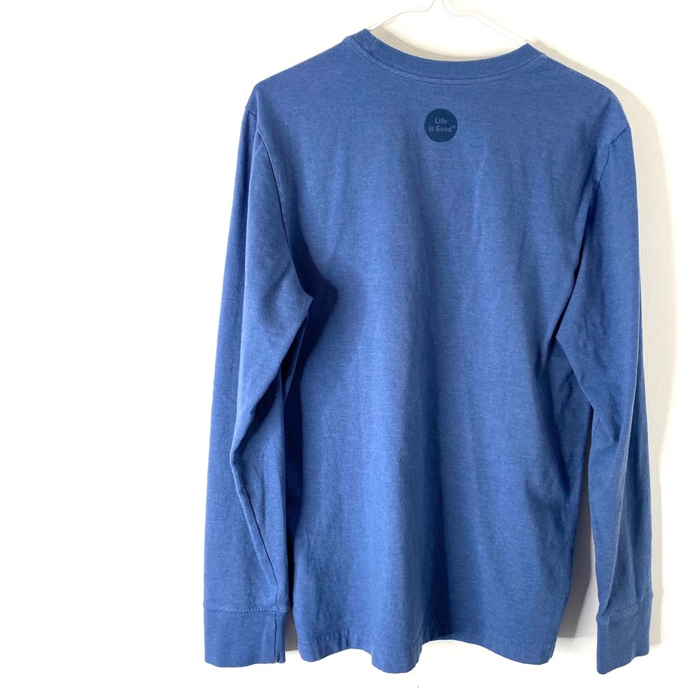 Life Is Good Crusher Tee Relaxed Fit Blue Long Sleeve Crew Today Is A Good Day - Picture 5 of 7